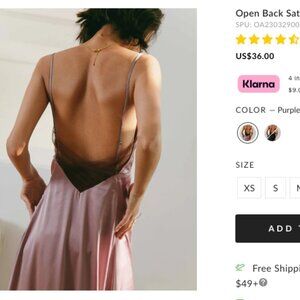 Commense Open Back Satin Long Dress - Purple/Mauve